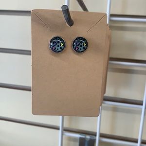 Colorful leopard print earrings (studs)